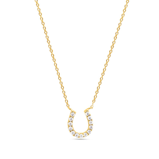 Chloe + Lois Horseshoe Necklace in 14k Gold