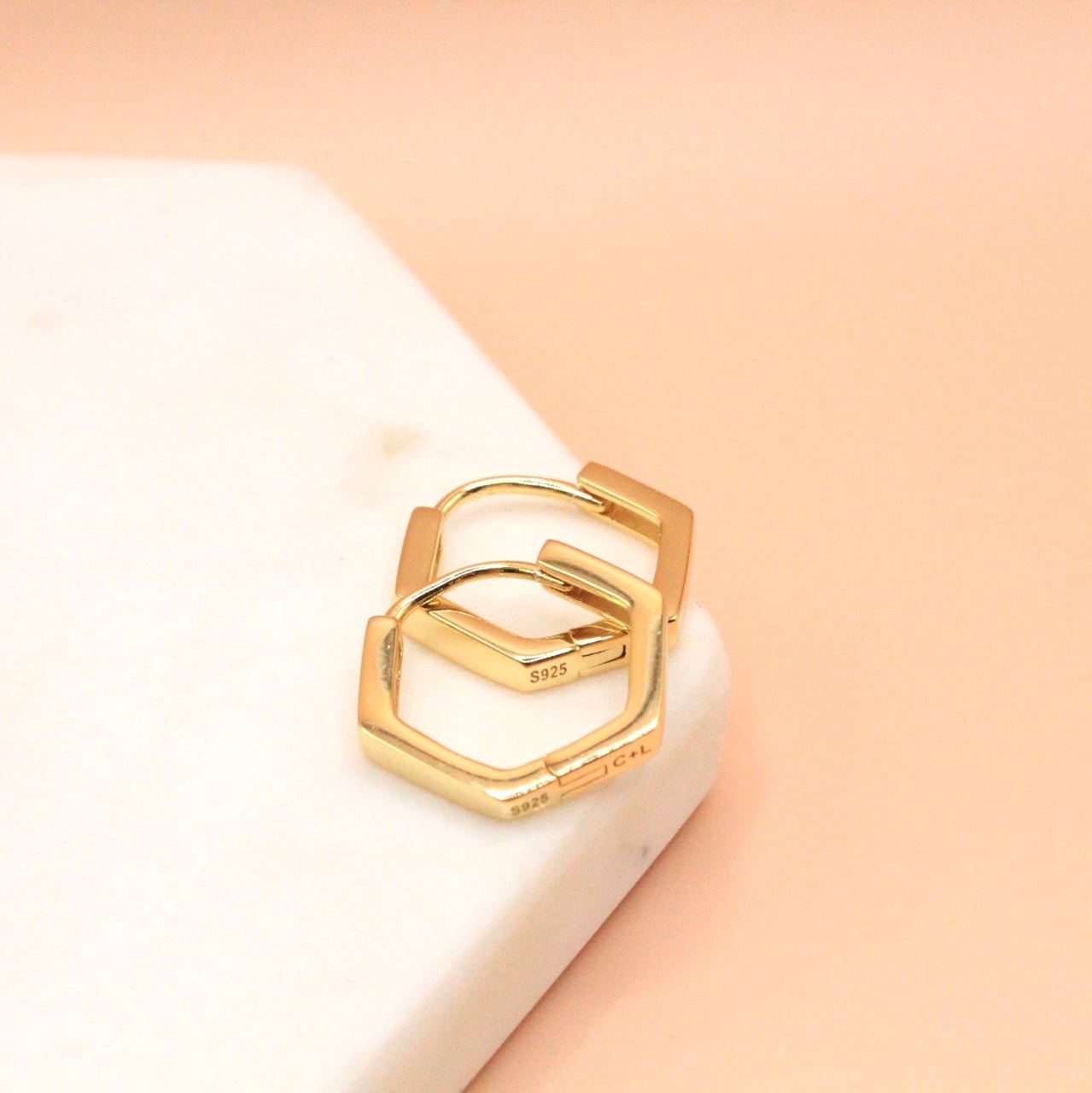 Bold Hex Hoops