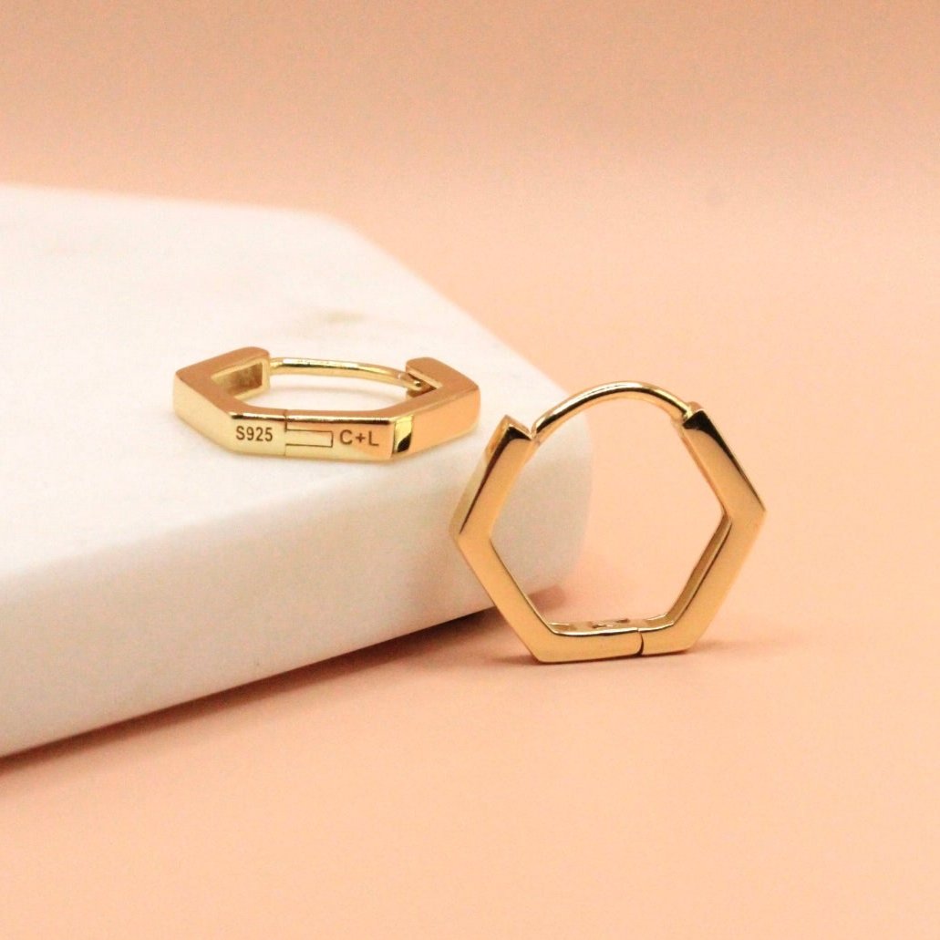 Bold Hex Hoops