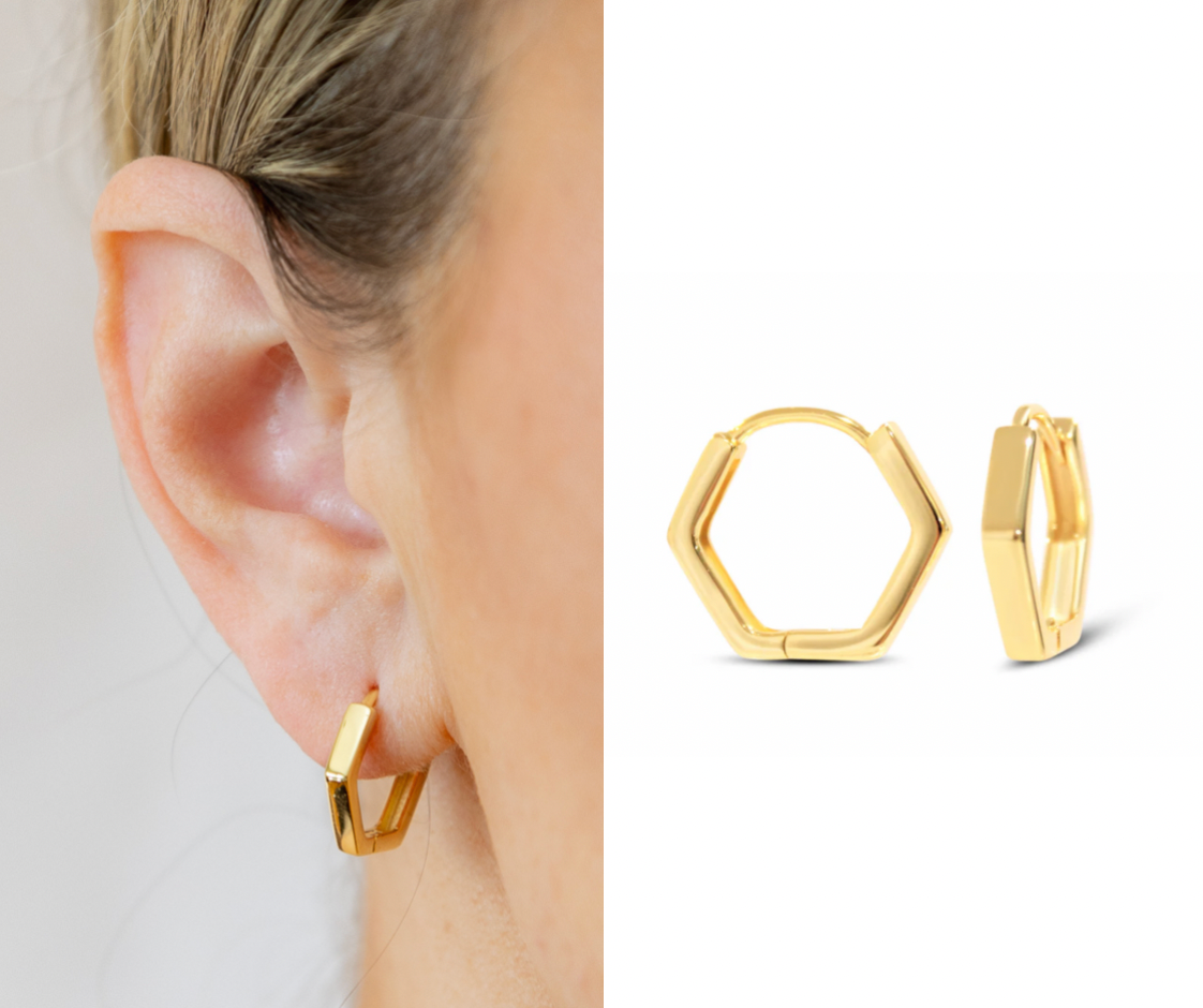 Bold Hex Hoops