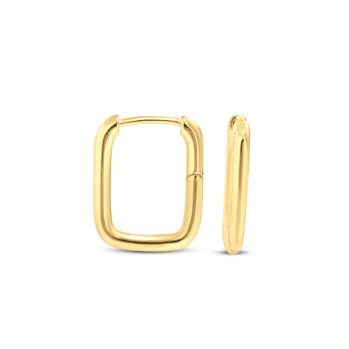 Chloe + Lois Oval Hoop Earrings in 14K Gold