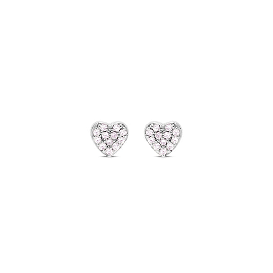 Pavé Heart Studs