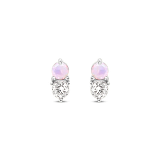 Chloe + Lois Dainty Pink Cubic Zirconia Stud Earrings
