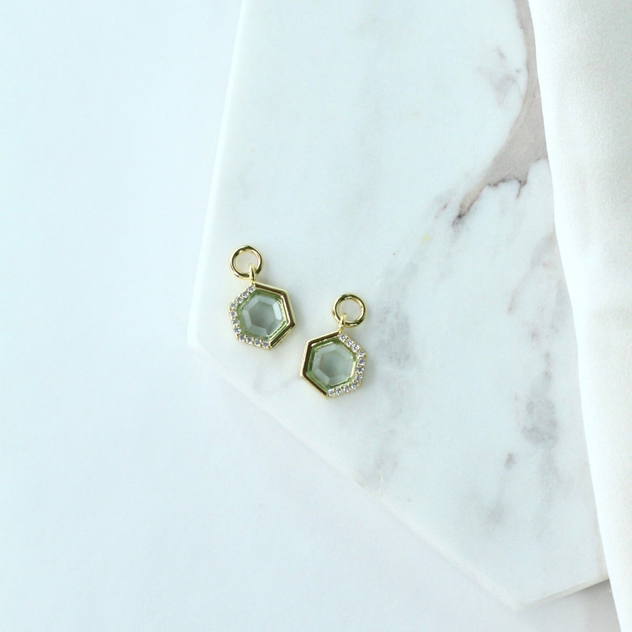 Stardust Hoop Charms in Aquamarine