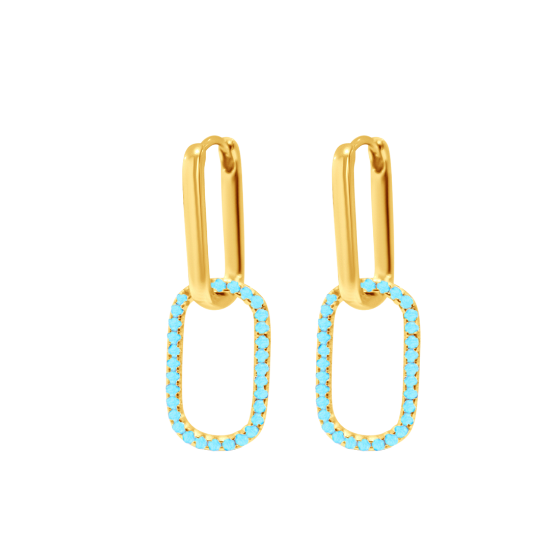 Limited Edition Luxe Link Hoops in Turquoise