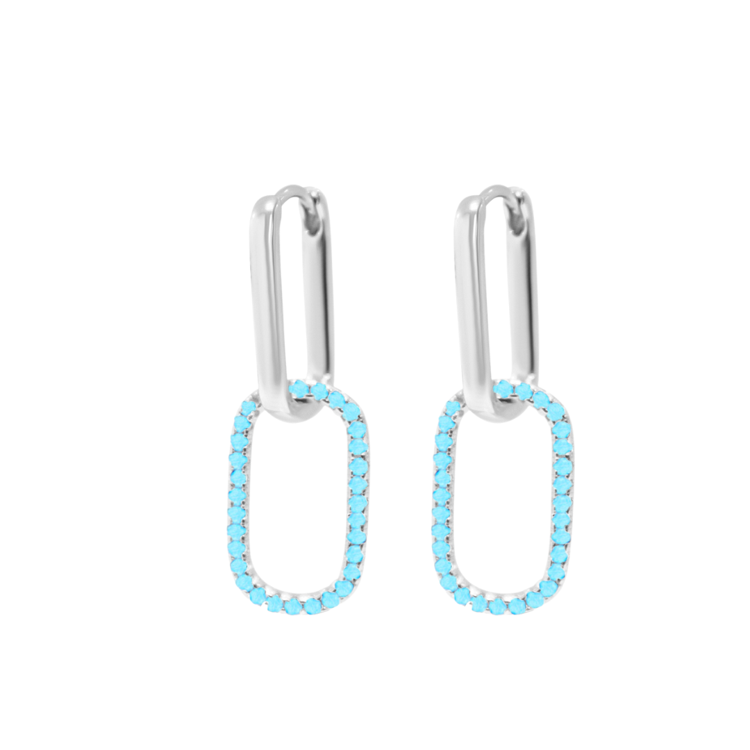 Limited Edition Luxe Link Hoops in Turquoise