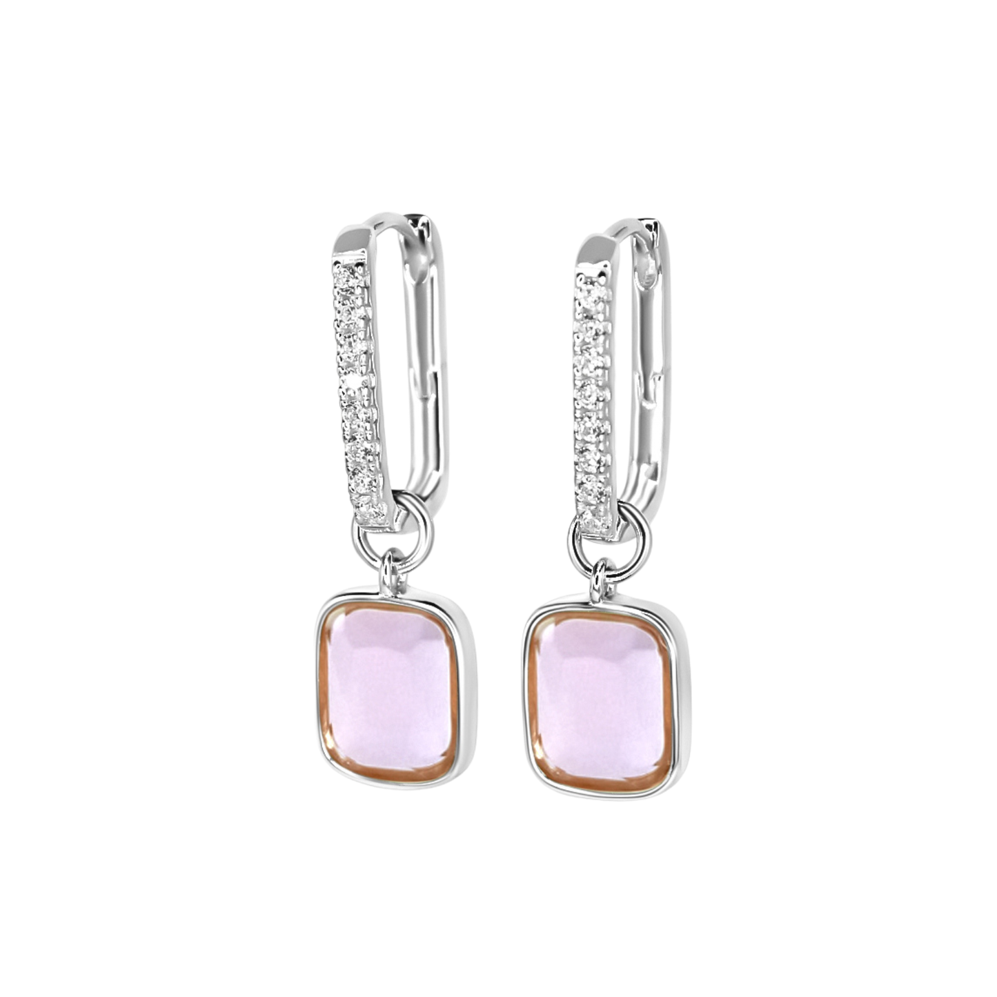 Luxe Cushion Hoops in Blush Lilac