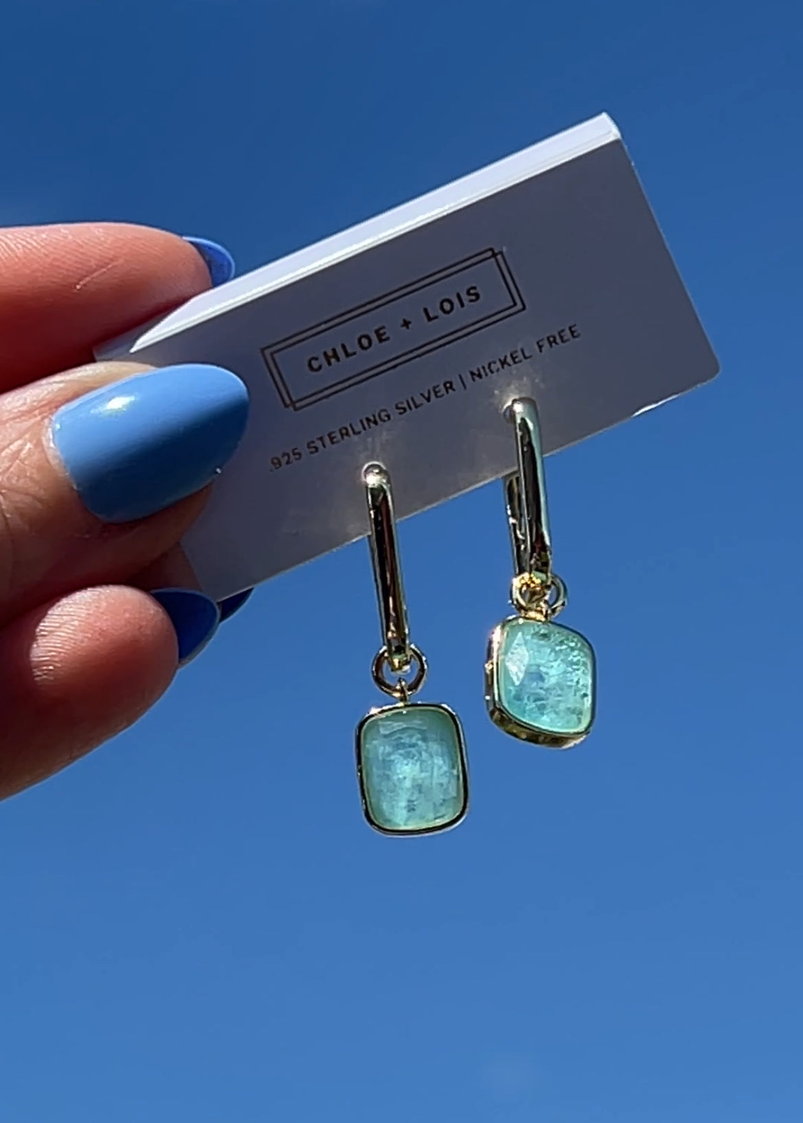 Luxe Cushion Hoops in Sea Glass