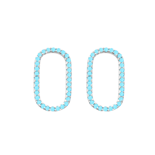 Oval Pave Charm in Turquoise