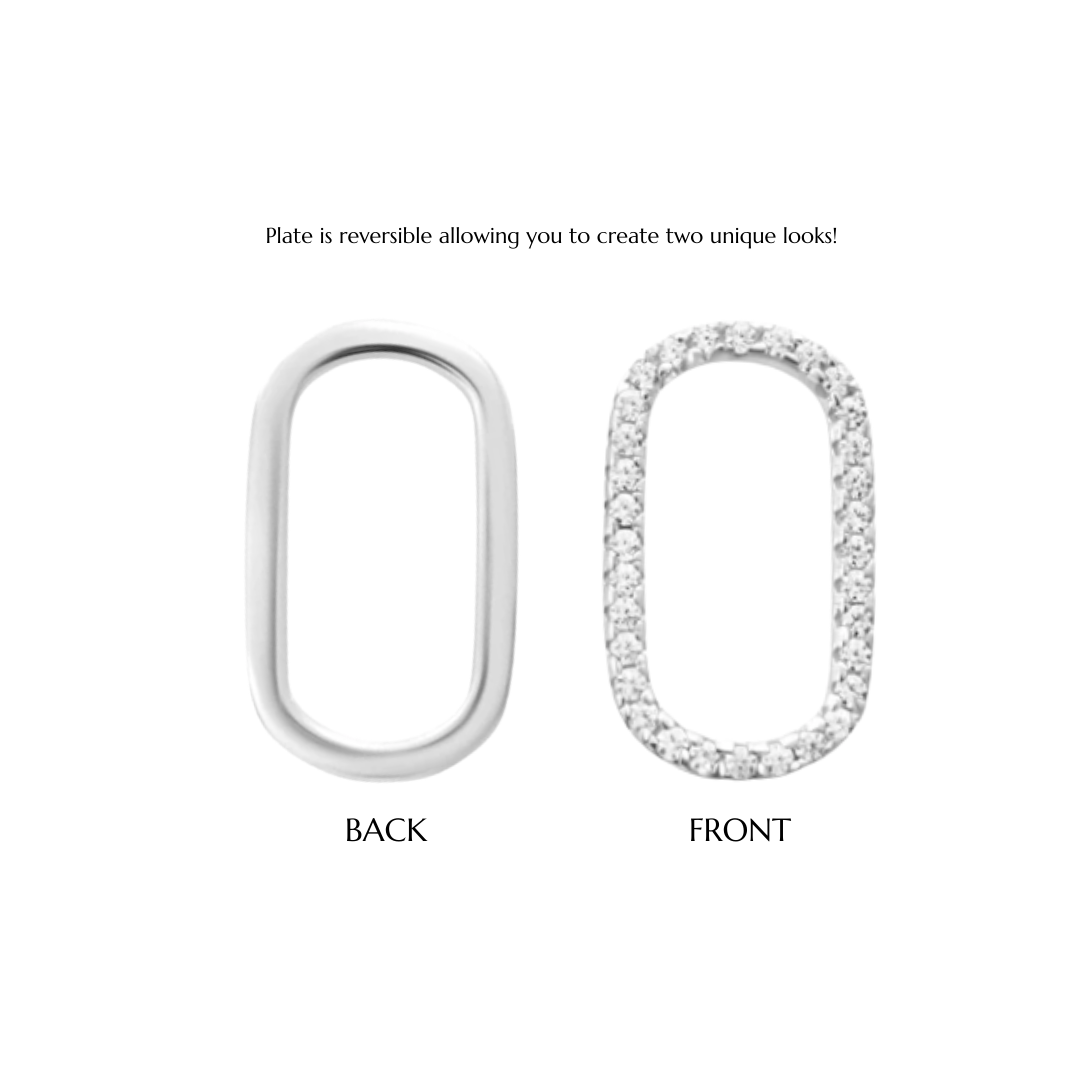 Oval Pave Charm White CZ