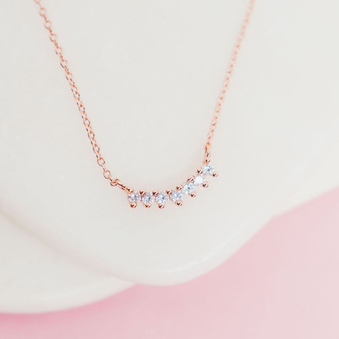 Dainty Layering Necklace in Cubic Zirconia Necklaces Chloe + Lois
