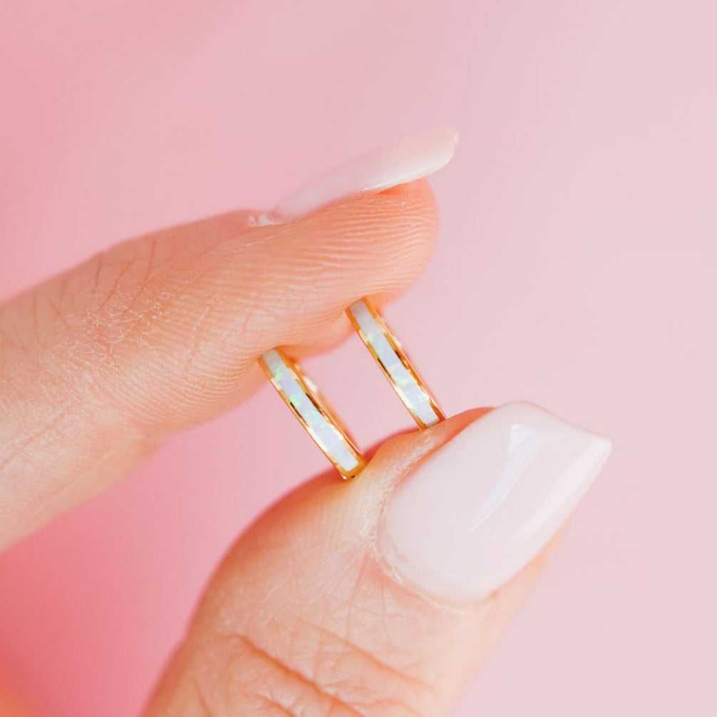 Chloe + Lois Dainty Huggie Hoops in Gold