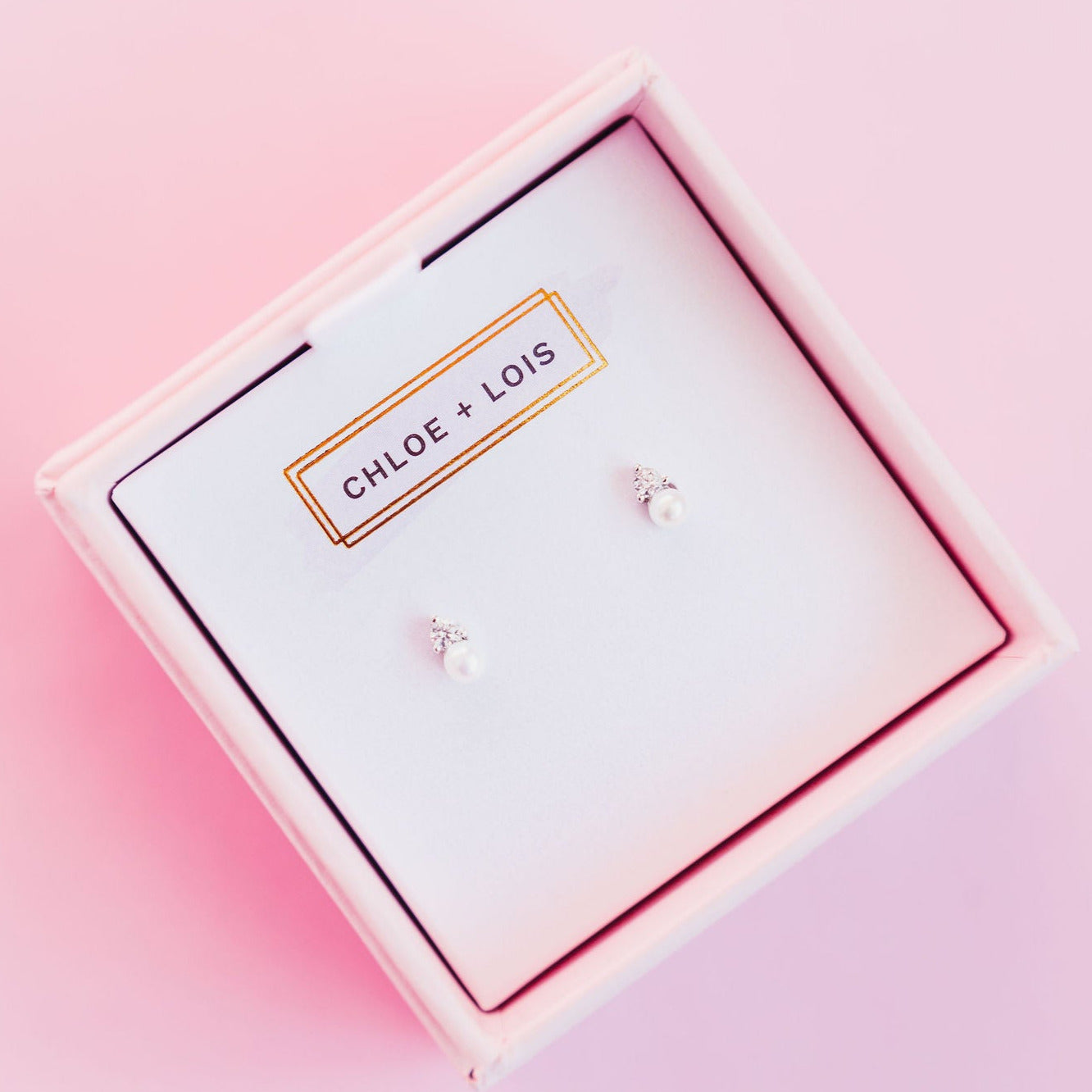 Chloe + Lois Dainty Pearl Stud Earrings in 14k Gold and Sterling Silver