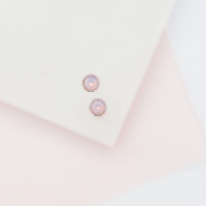 Cotton Candy Opal Glow Dot Studs Earrings Chloe + Lois