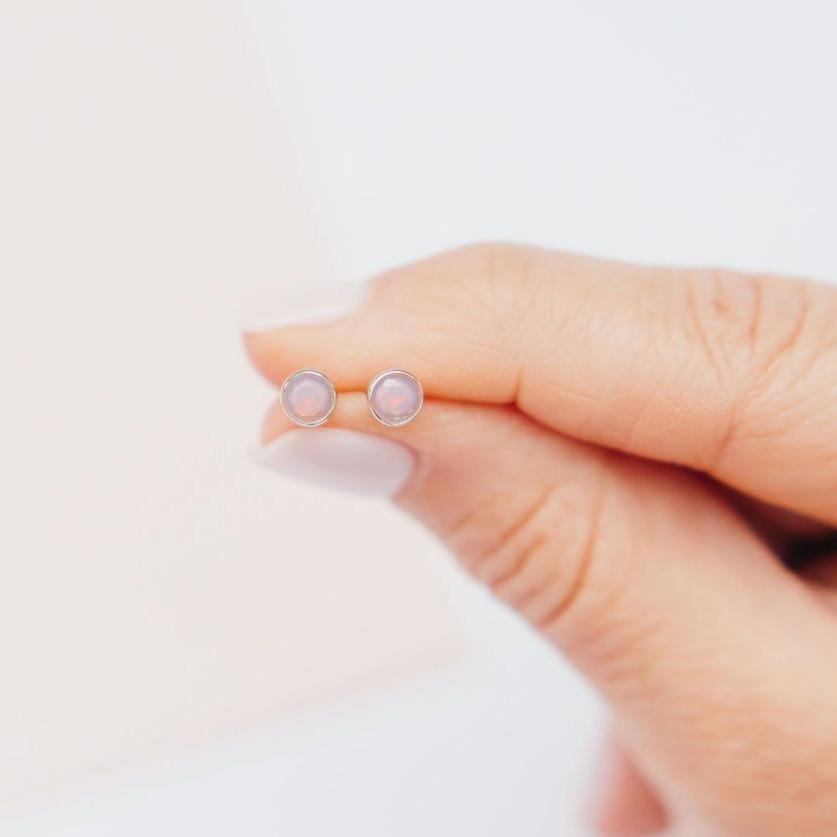 Cotton Candy Opal Glow Dot Studs Earrings Chloe + Lois