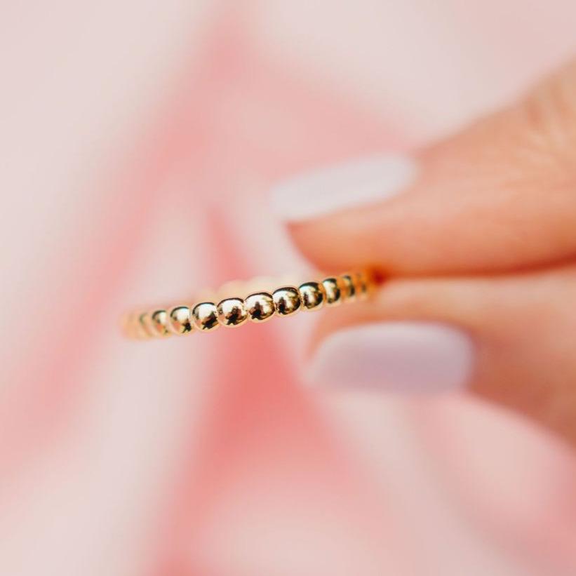 Beaded Slim Stacking Ring Chloe + Lois