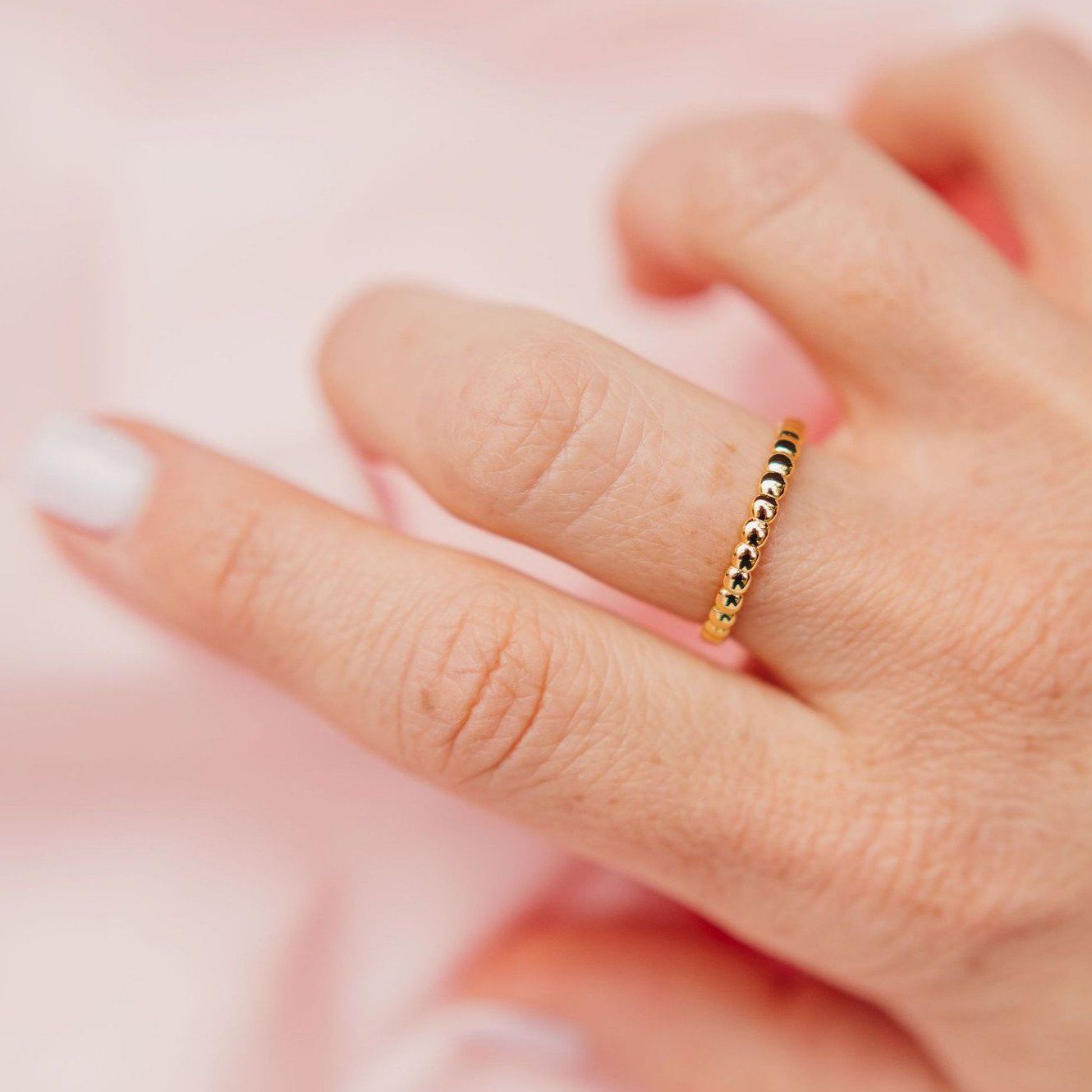 Beaded Slim Stacking Ring Chloe + Lois