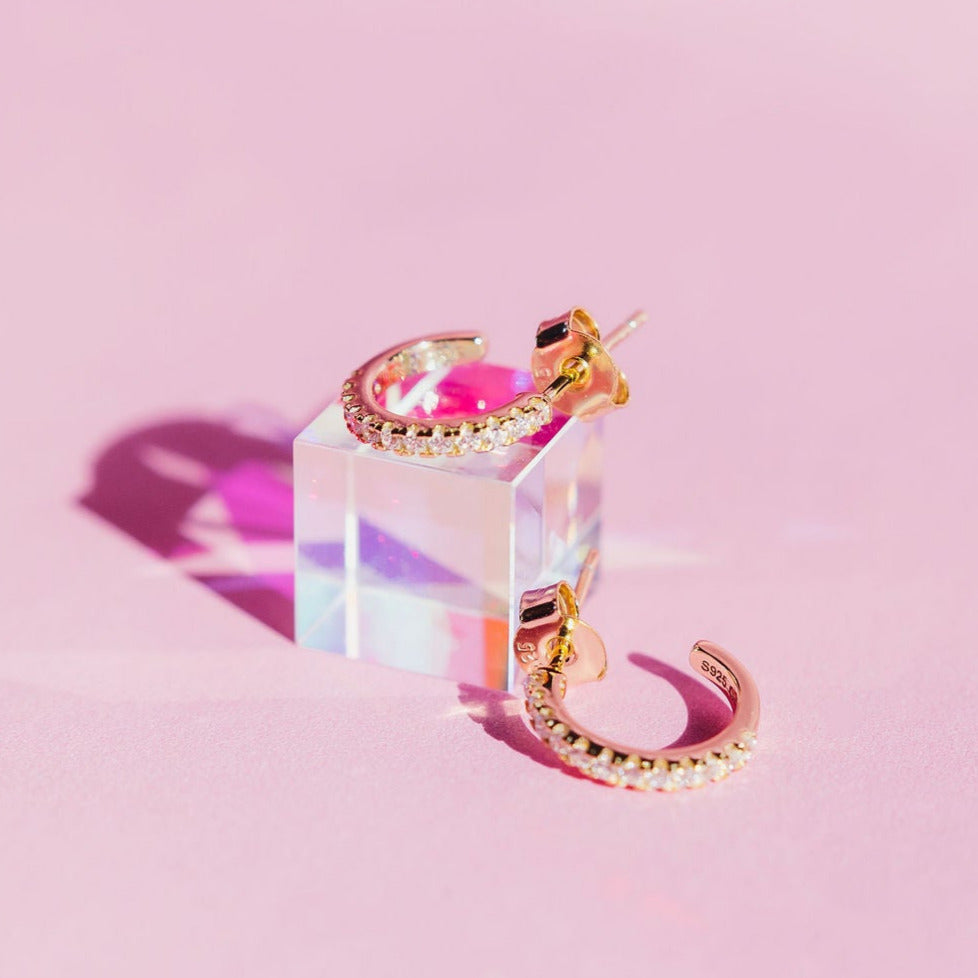 Chloe + Lois Dainty Hoop Earrings in 14k Gold