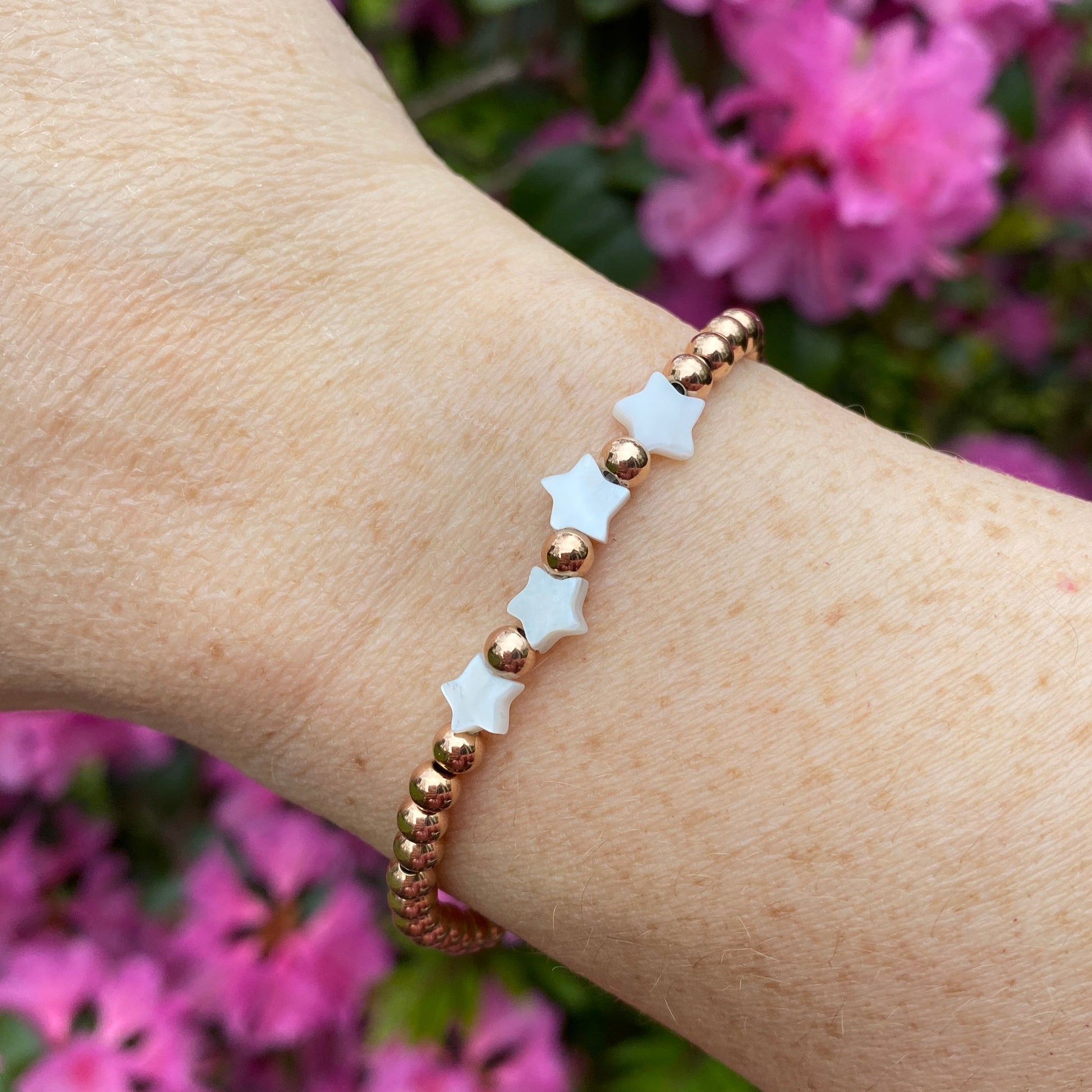 Chloe + Lois Rose Gold Mother of Pearl Star Bracelet