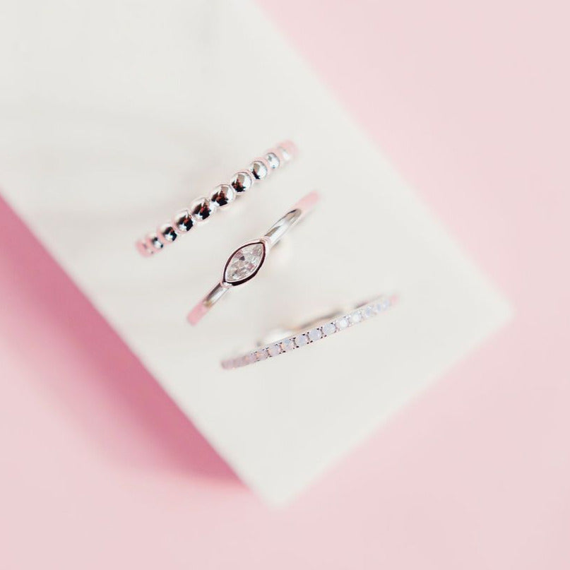 Chloe + Lois Dainty Sterling Silver Rings