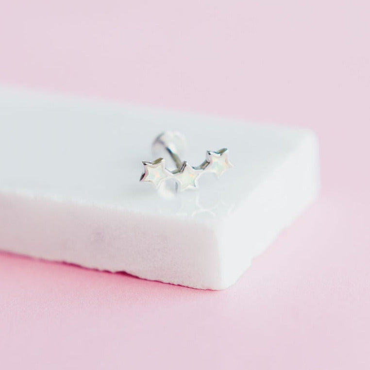 Chloe + Lois Screwback Screwfront Minimalist Star Stud Earrings in Sterling Silver