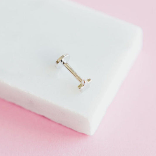 CHLOE + LOIS Screwfront Screwback Dainty Minimalist Star Stud Earring in Sterling Silver