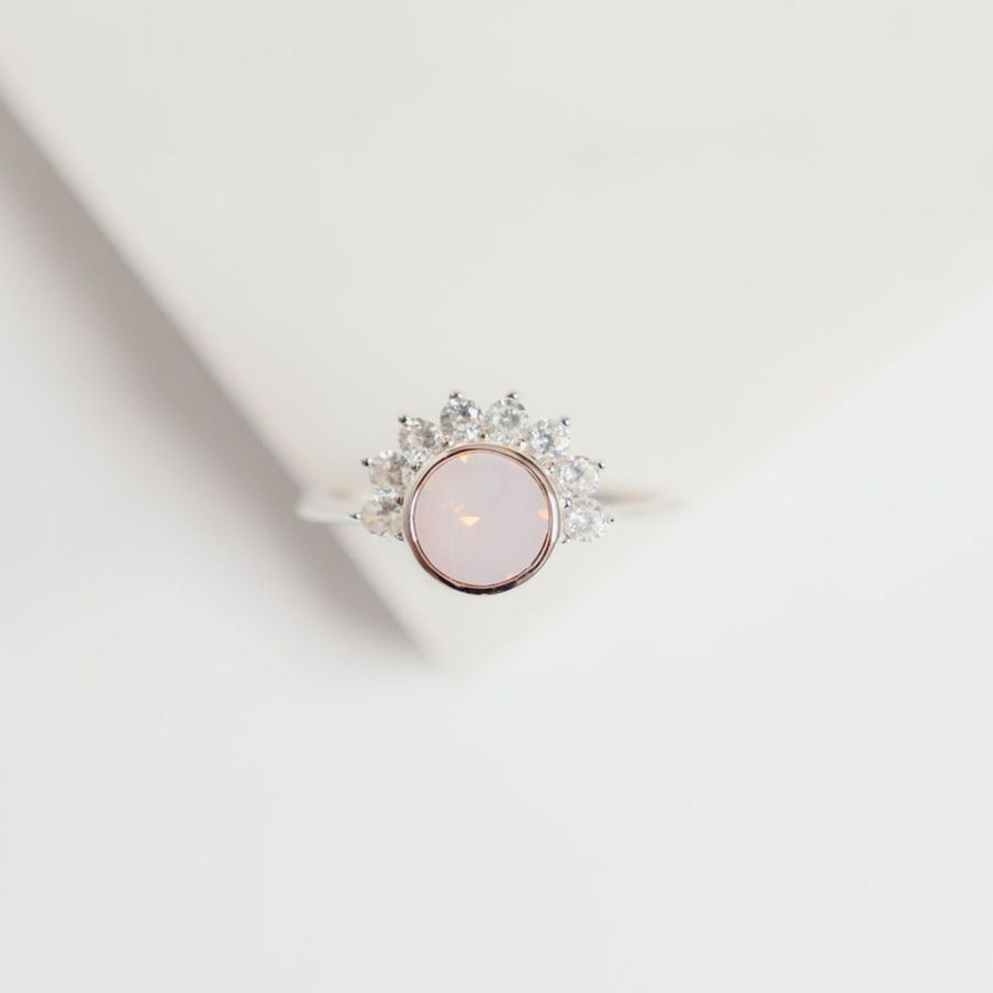 Chloe + Lois "Lois" ring in Rosewater Pink