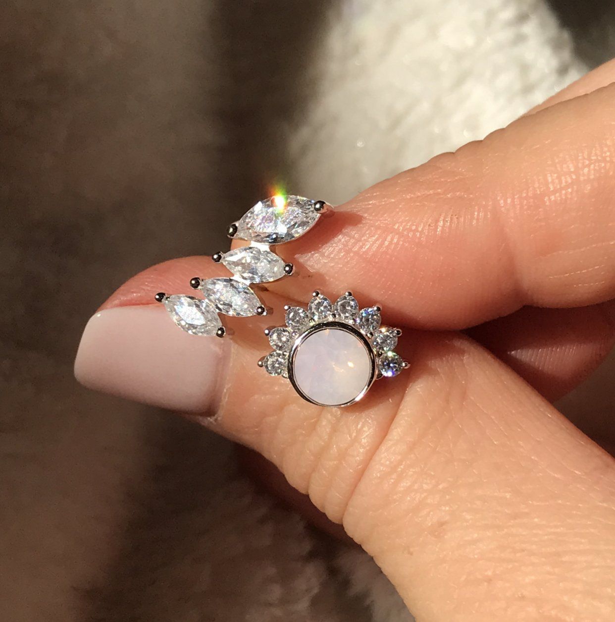 Cubic Zirconia "Crown" Ear Climbers Earrings Chloe + Lois