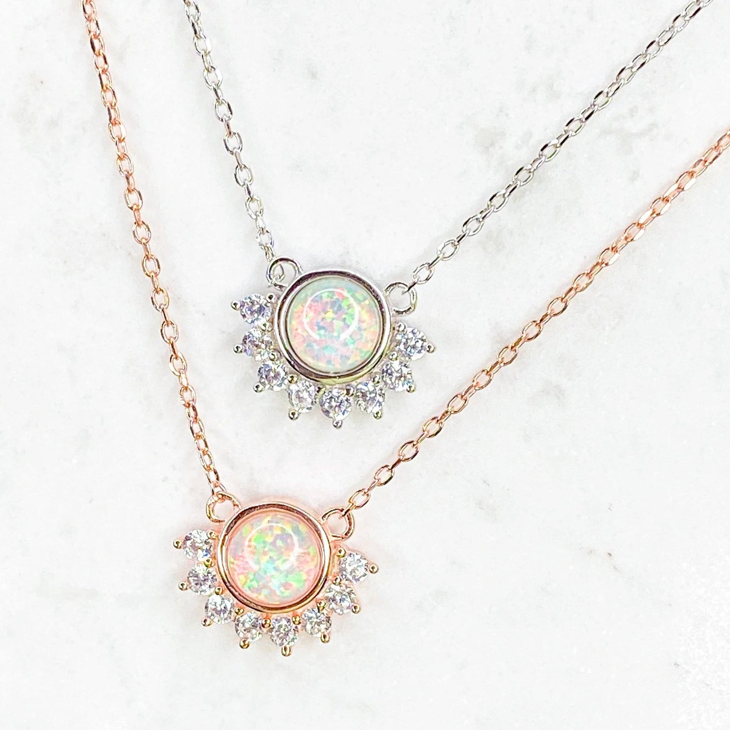 "Lois" Necklace in White Opal Necklaces Chloe + Lois