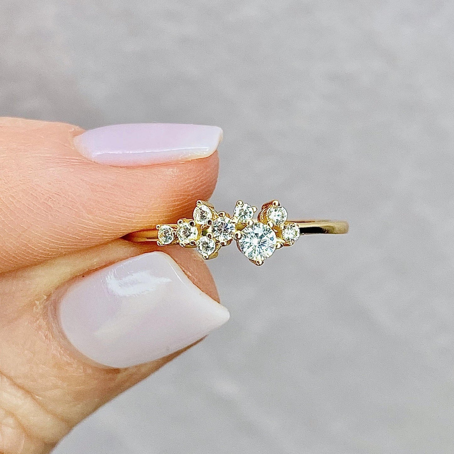 14k Gold Sparkling Cubic Zirconia Fizz Ring Rings Chloe + Lois
