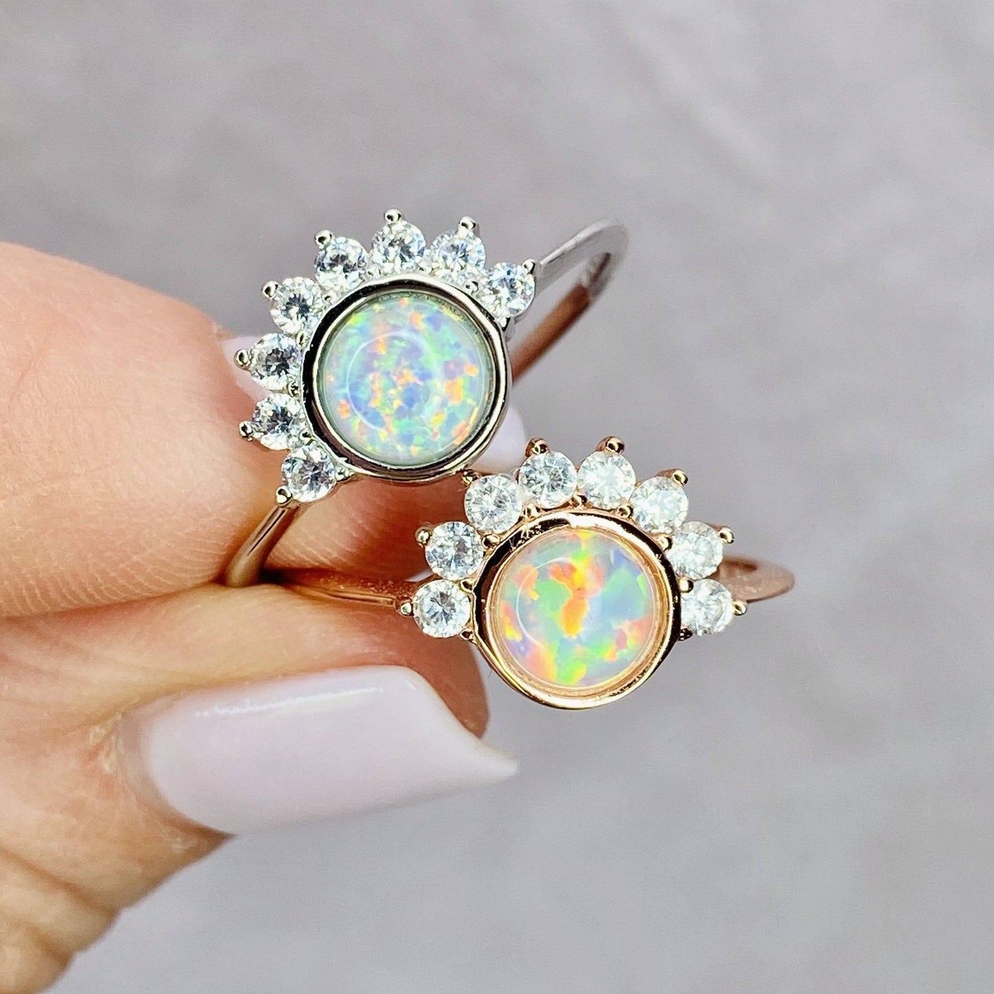 "Lois" Ring in White Opal Rings Chloe + Lois