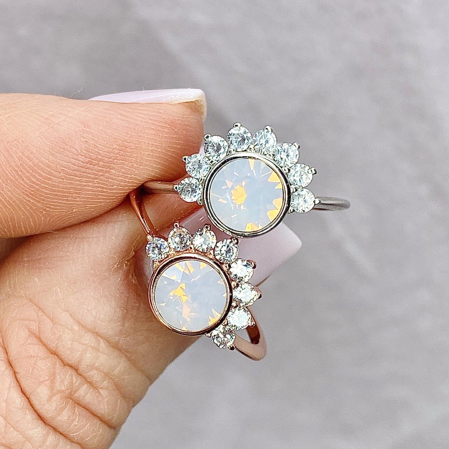 "Lois" Ring in Pink Rosewater Swarovski® Rings Chloe + Lois