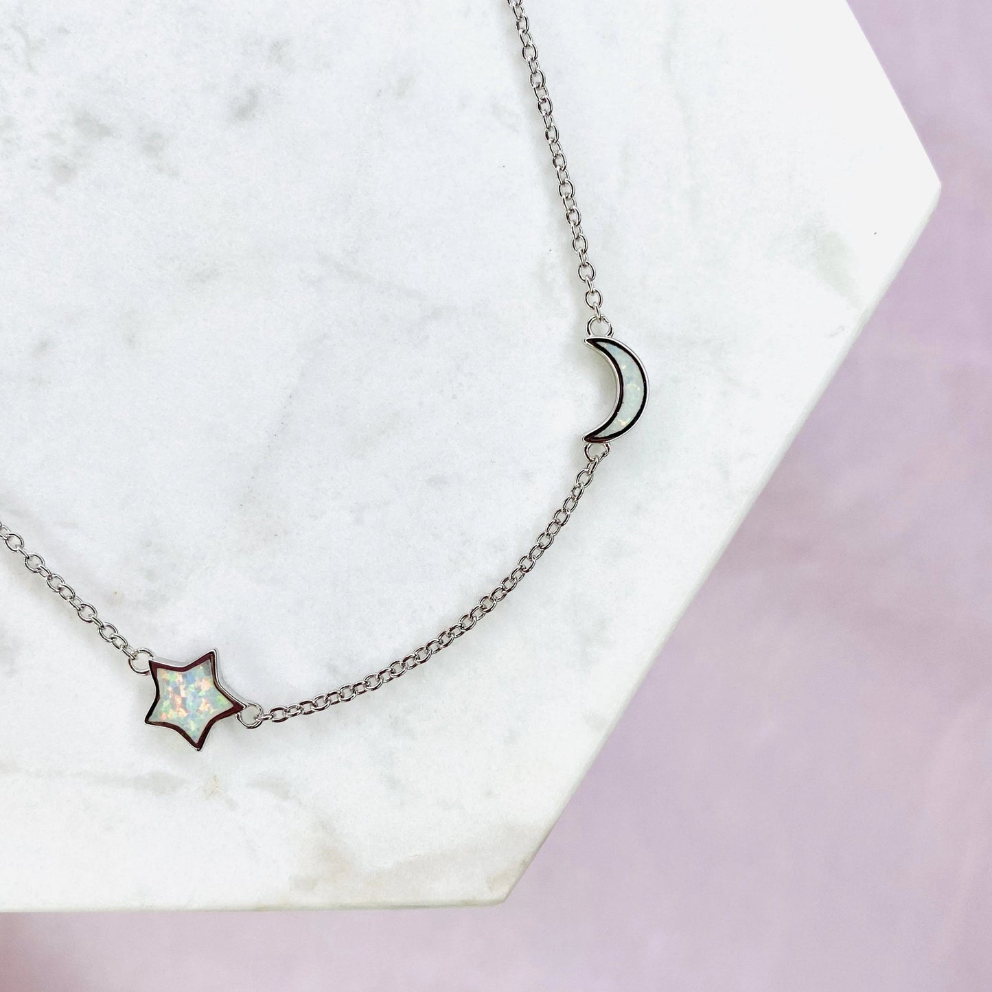 "Starry Night" Necklace in White Opal Necklaces Chloe + Lois