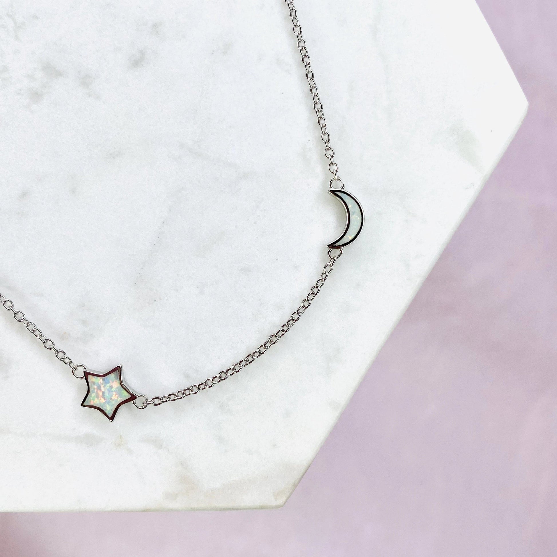 "Starry Night" Necklace in White Opal Necklaces Chloe + Lois