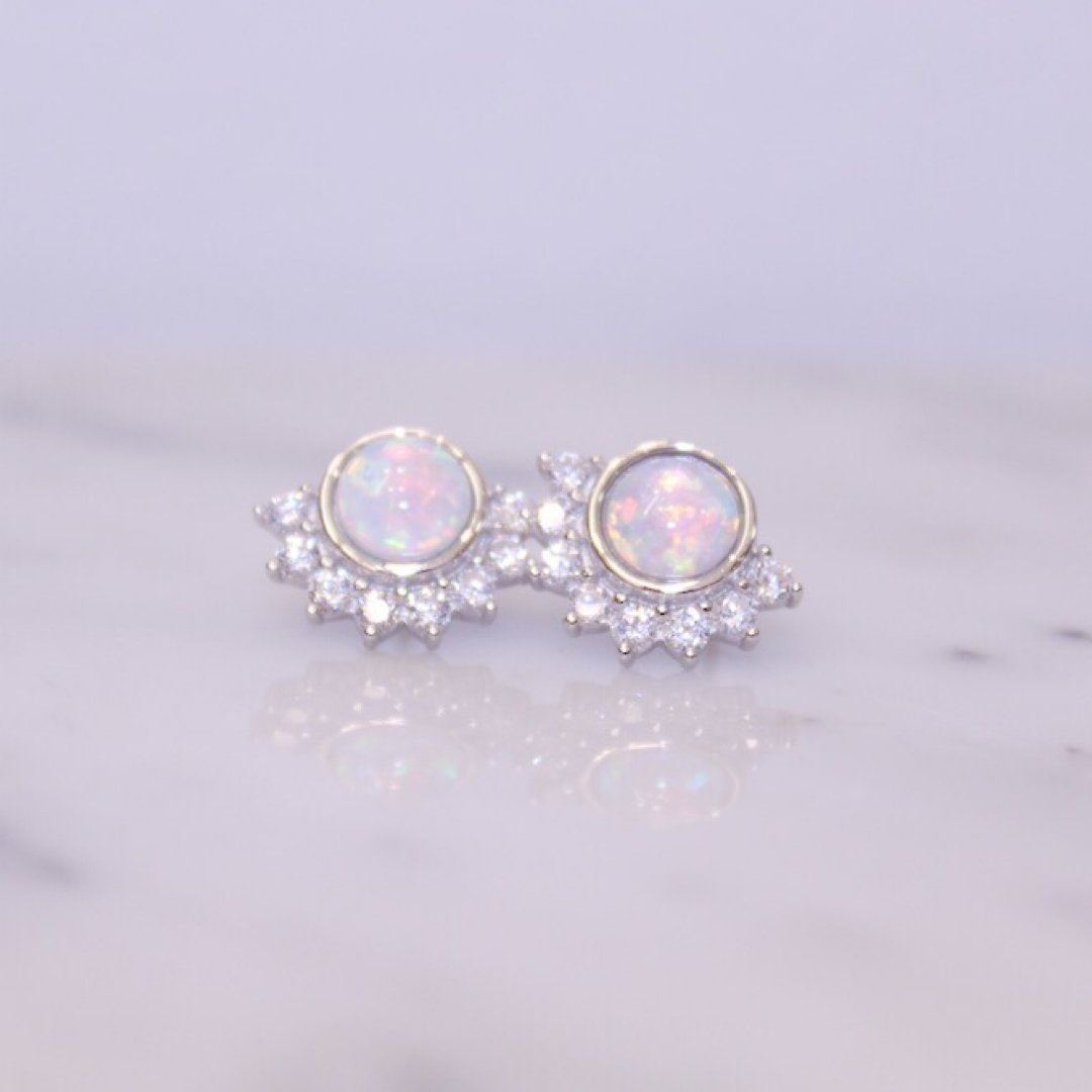 "Lois" Studs in White Opal Earrings Chloe + Lois