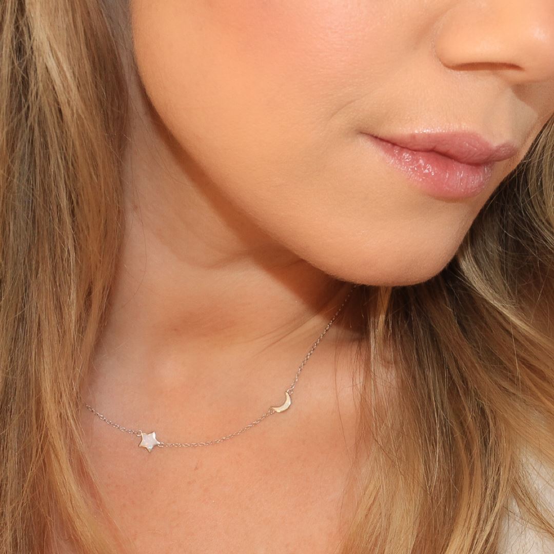 "Starry Night" Necklace in White Opal Necklaces Chloe + Lois