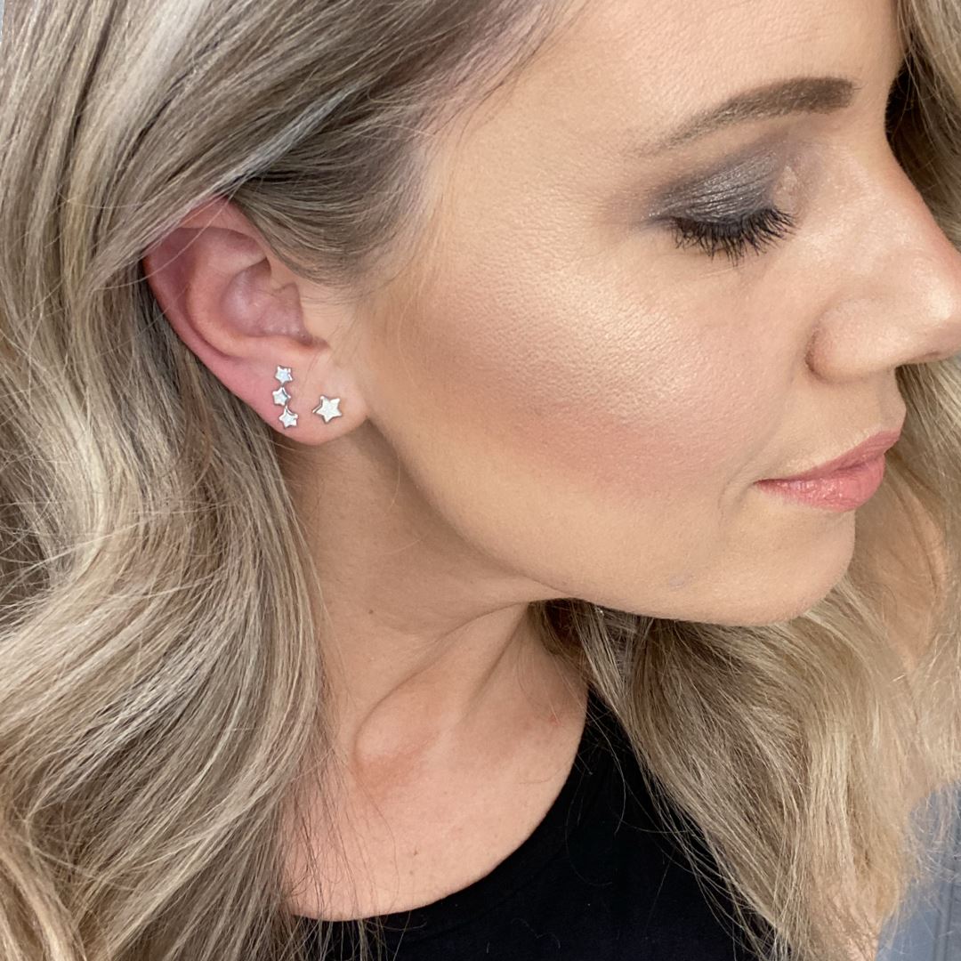 "Starry Night" Ear Climbers in White Opal Earrings Chloe + Lois