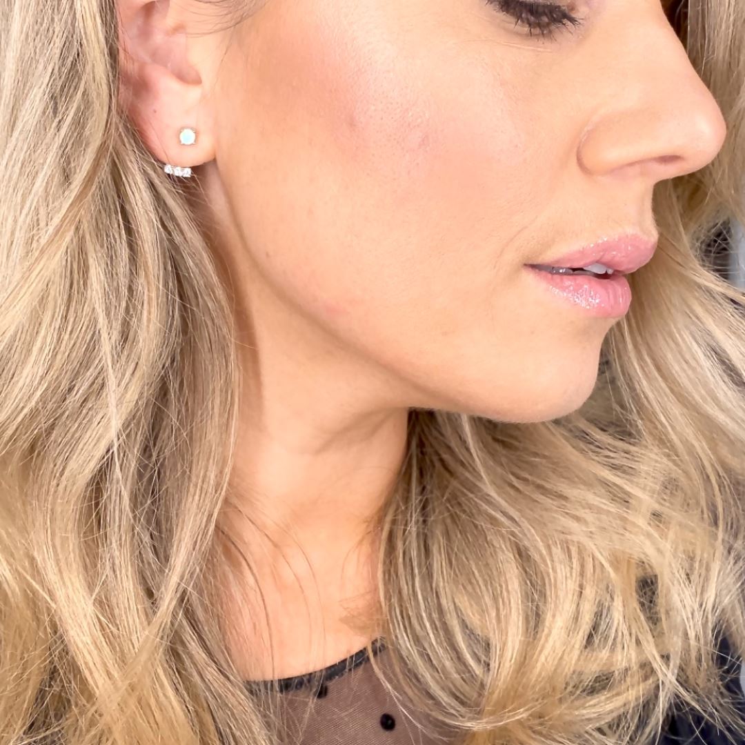 Bitty Earring Jackets in Opal + Cubic Zirconia EARRING JACKET Chloe + Lois