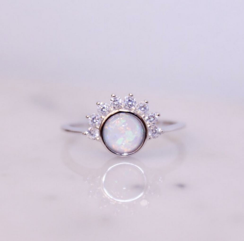 "Lois" Ring in White Opal Rings Chloe + Lois