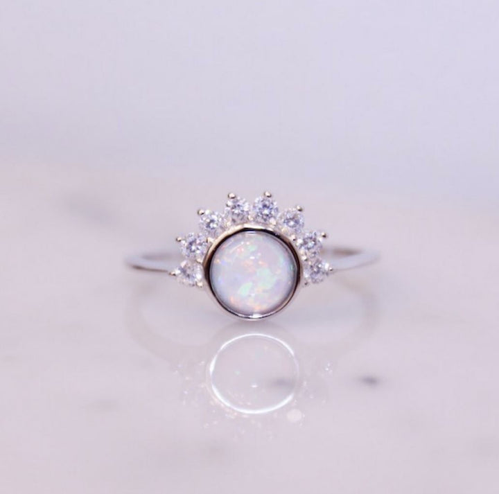 "Lois" Ring in White Opal Rings Chloe + Lois 