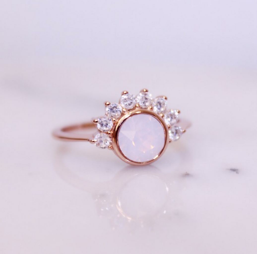 "Lois" Ring in Pink Rosewater Swarovski® Rings Chloe + Lois