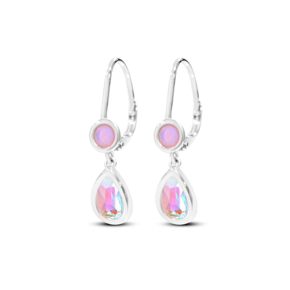 Angel Aura Quartz Drop Shaped Lever Back Earrings by Chloe + Lois 