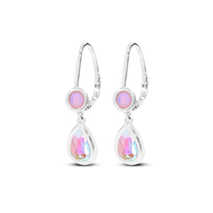 Angel Aura Quartz Drop Shaped Lever Back Earrings by Chloe + Lois 