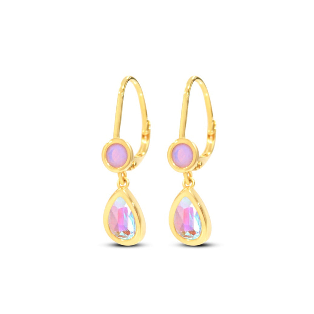 Angel Aura Quartz Drop Shaped Lever Back Earrings by Chloe + Lois 