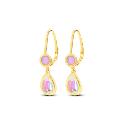 Angel Aura Quartz Drop Shaped Lever Back Earrings by Chloe + Lois 