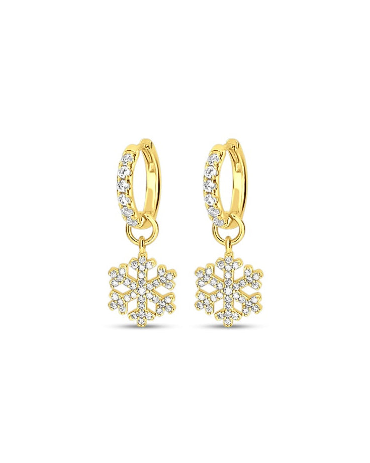 Mini Snowflake Pavé Hoops