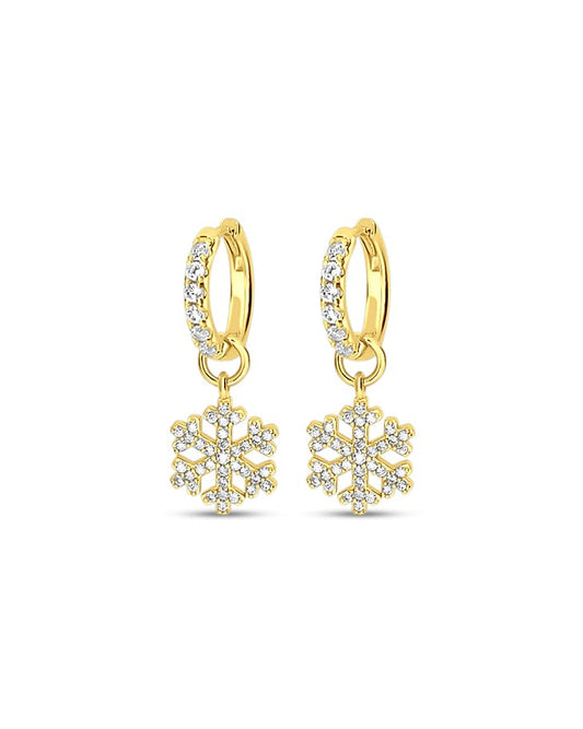 Mini Snowflake Pavé Hoops