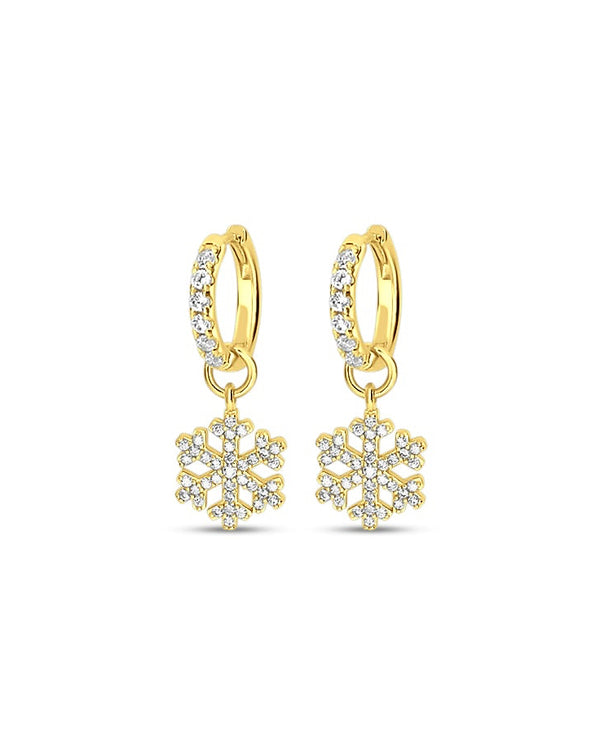 Mini Snowflake Pavé Hoops