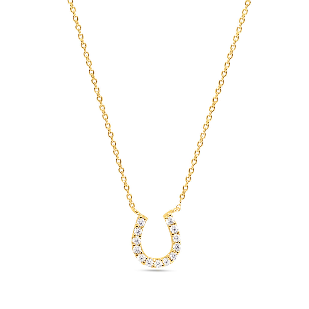 Chloe + Lois Horseshoe Necklace in 14k Gold