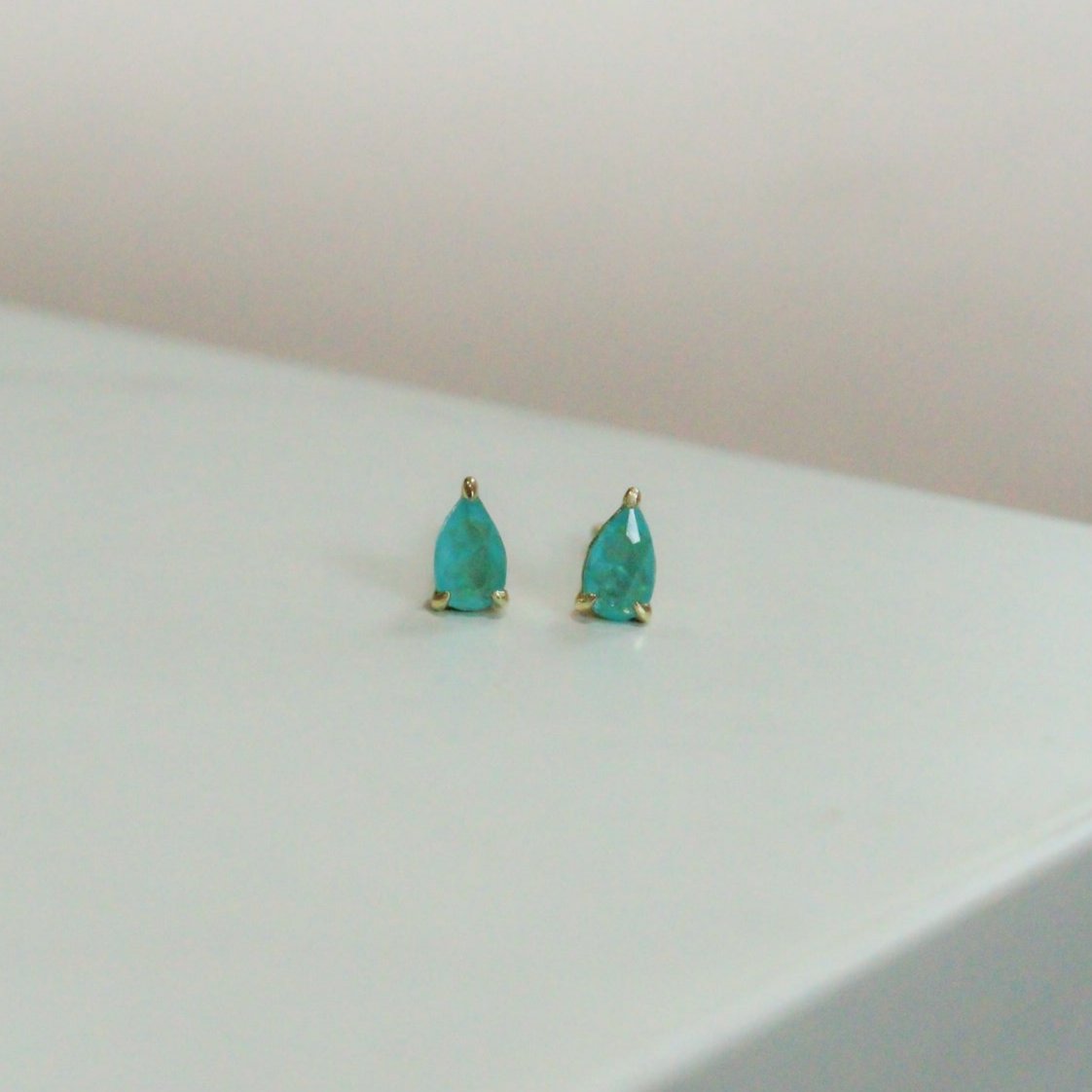 Chloe + Lois Blue Green Drop Stud Earrings